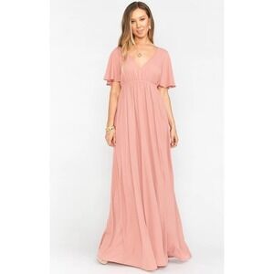 Show Me Your Mumu Emily Empire Maxi Dress Rustic Mauve Crisp XS